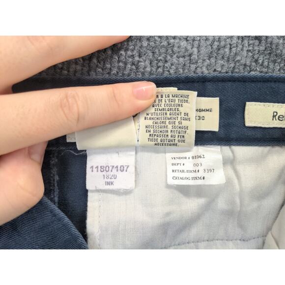 Mens Eddie Bauer Relaxed Fit Chino Pants Size 34x30 Blue 100% Cotton - Picture 13 of 13